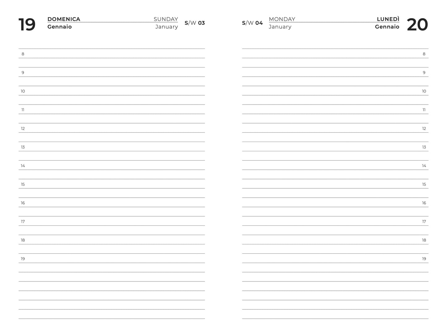 AGENDA ESSENTIAL GIORNALIERA S