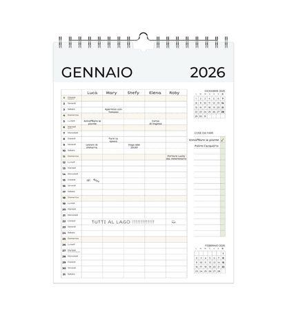 CALENDARIO FAMIGLIA MENSILE 2026