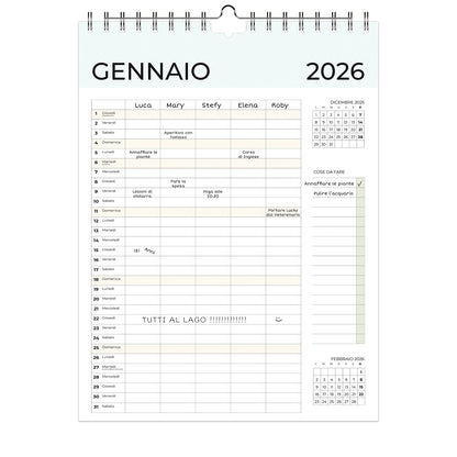 CALENDARIO FAMIGLIA MENSILE 2026